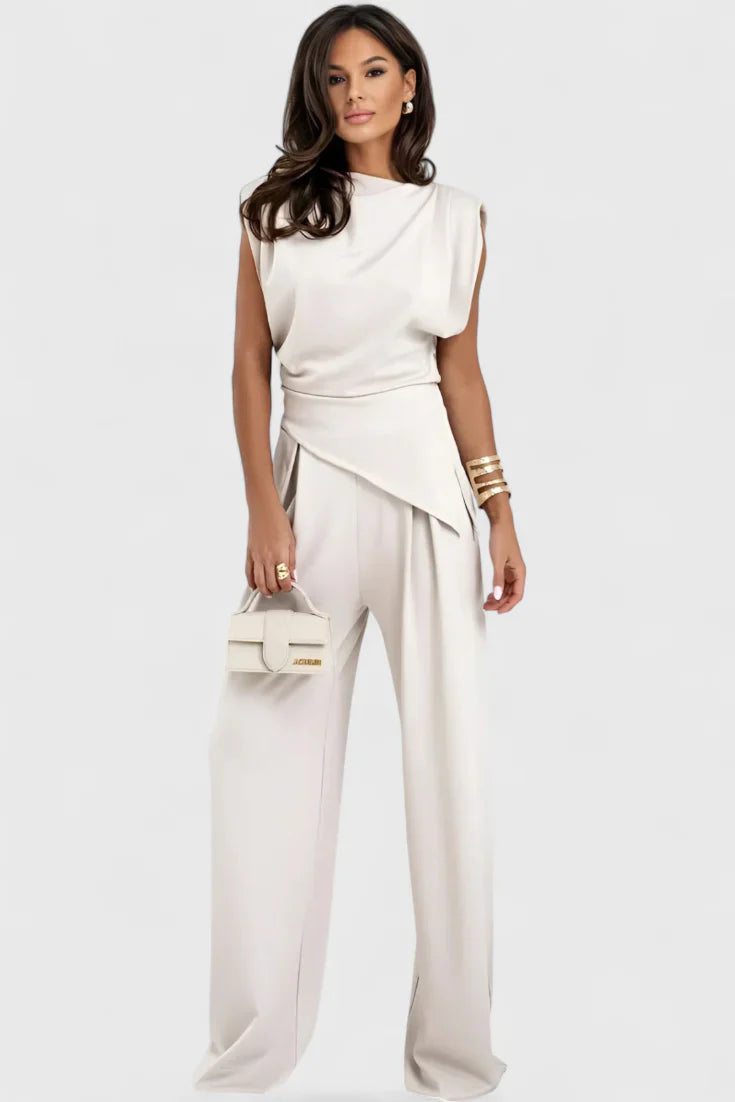 Conjunto Sofía –  Elegante, Favorecedor, Asimétrico con Hombros Drapeados