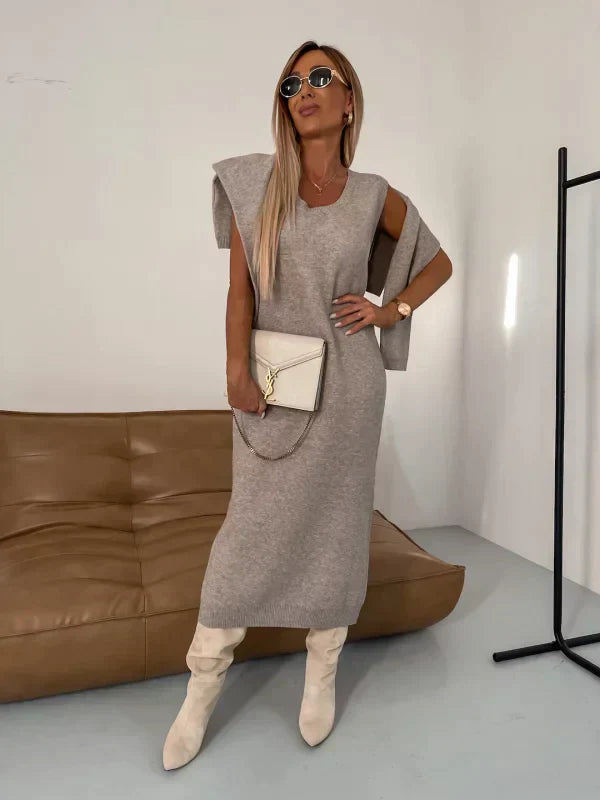 Verona - Conjunto de vestido con cuello alto a juego