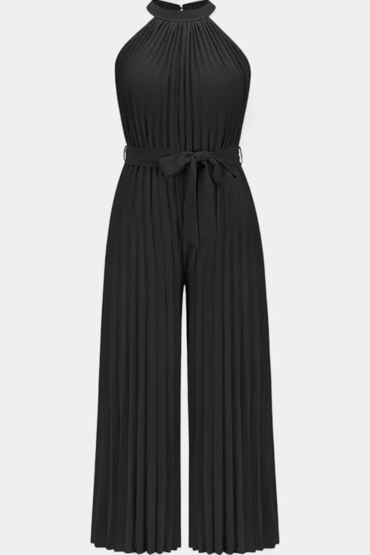 Patrizia · Mono palazzo plisado con cuello halter