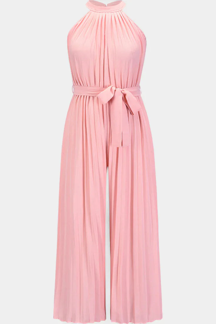 Patrizia · Mono palazzo plisado con cuello halter