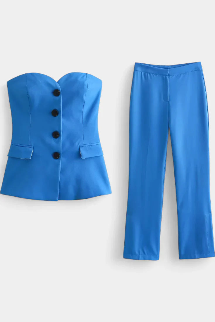 Paesha · Conjunto de dos piezas sin mangas y de pierna ancha