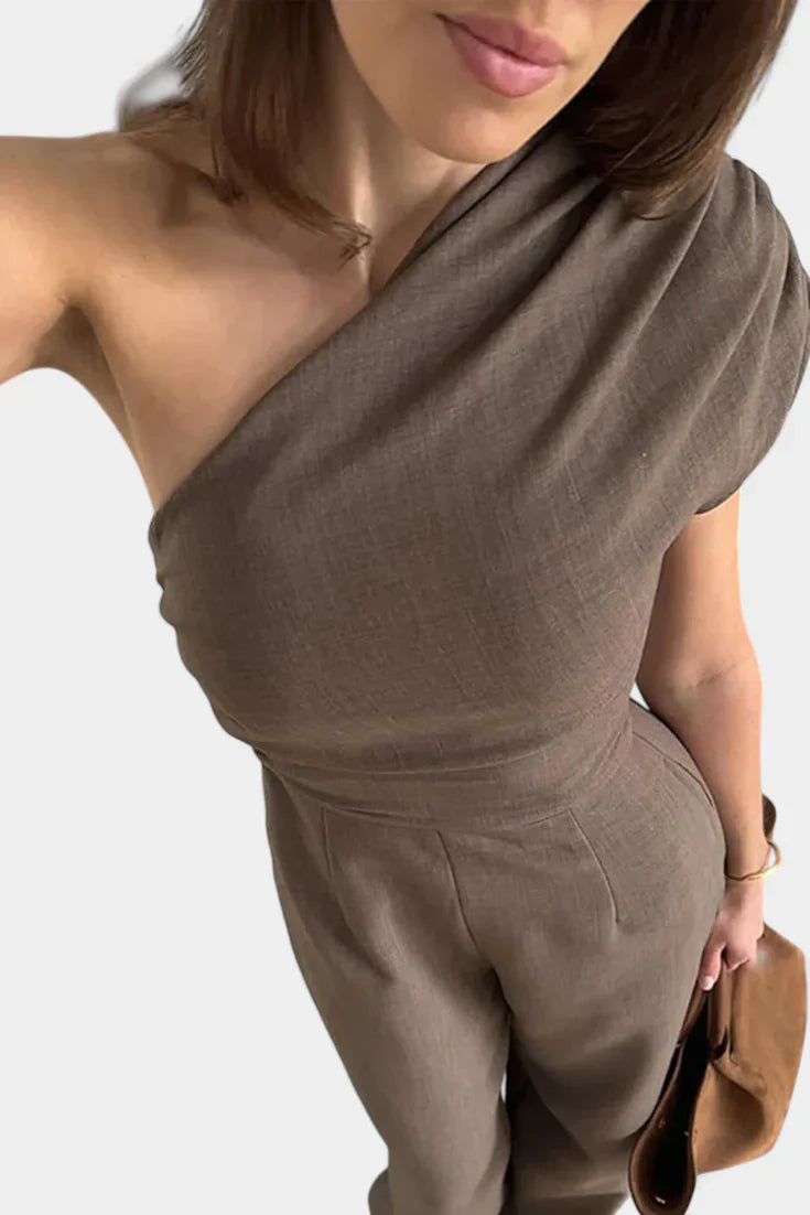 Maneira · Mono elegante de un hombro con frunces