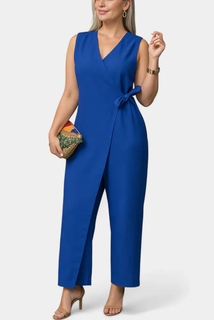 Zoe · Mono Elegante Favorcedor con escote en V y cinturón ajustable