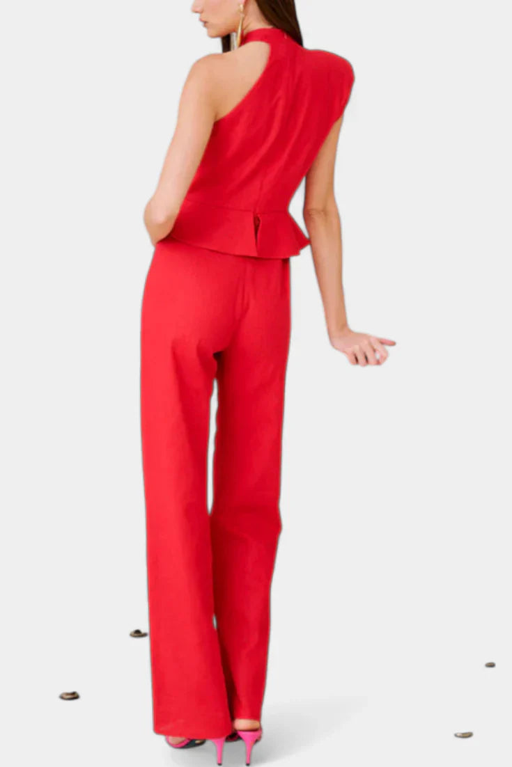 Neira · Mono largo asimétrico de lino y algodón