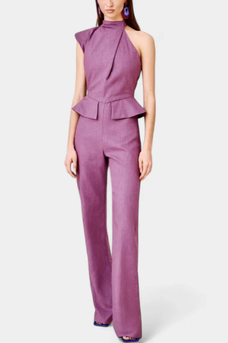 Neira · Mono largo asimétrico de lino y algodón