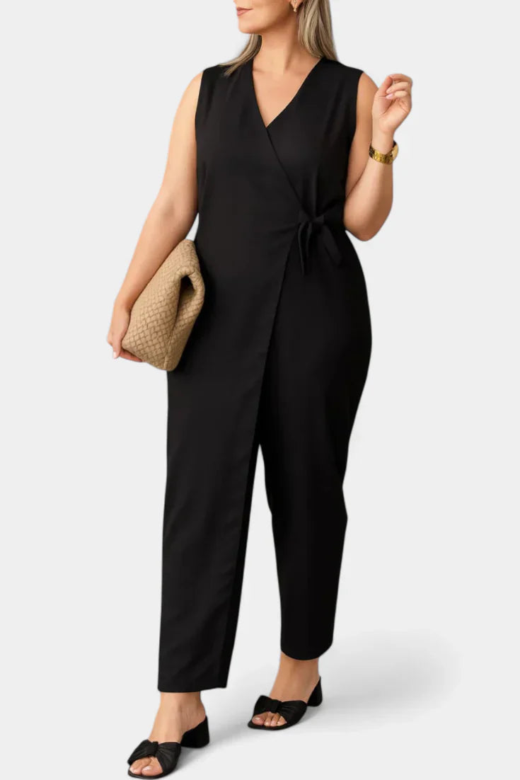 Zoe · Mono Elegante Favorcedor con escote en V y cinturón ajustable